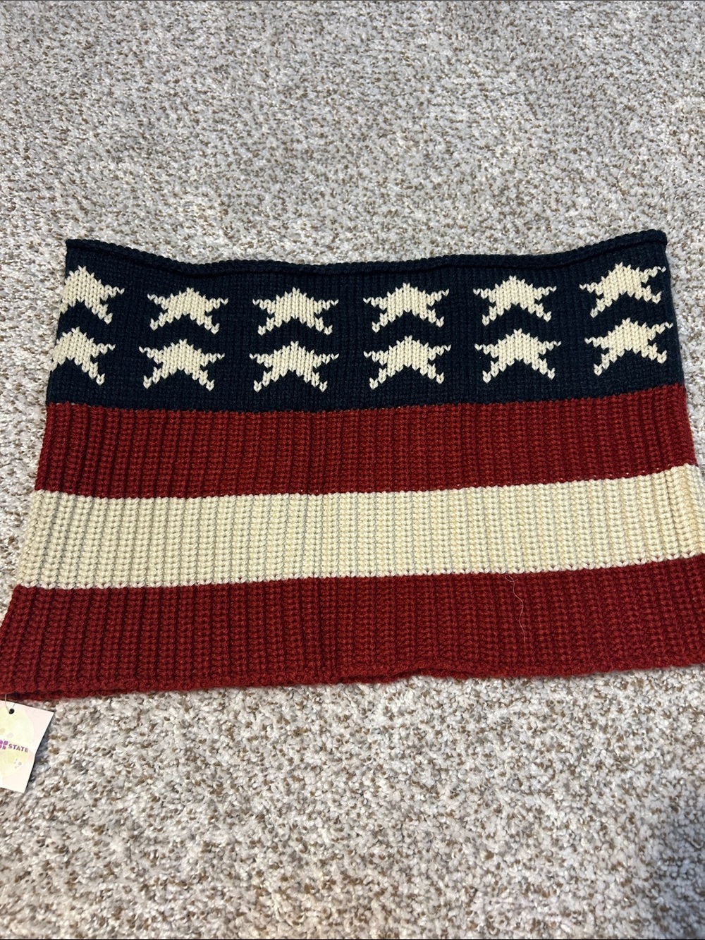 Altar'd State Red and Cream Striped Neck Scarf